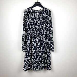 Banjanan Irma Floral Long Sleeve Smocked Dress